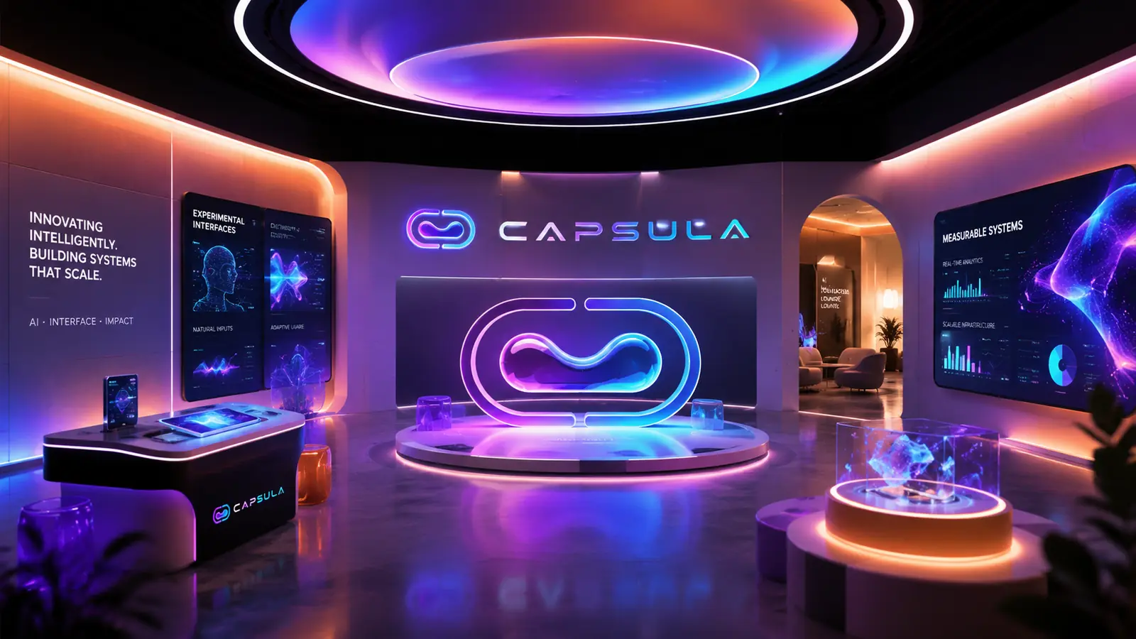 Showroom Capsula : systèmes mesurables et interfaces produit présentés
