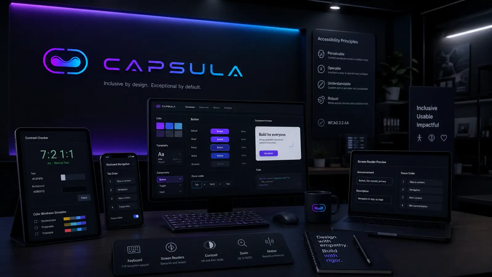 Design system Capsula déployé sur plusieurs écrans et appareils