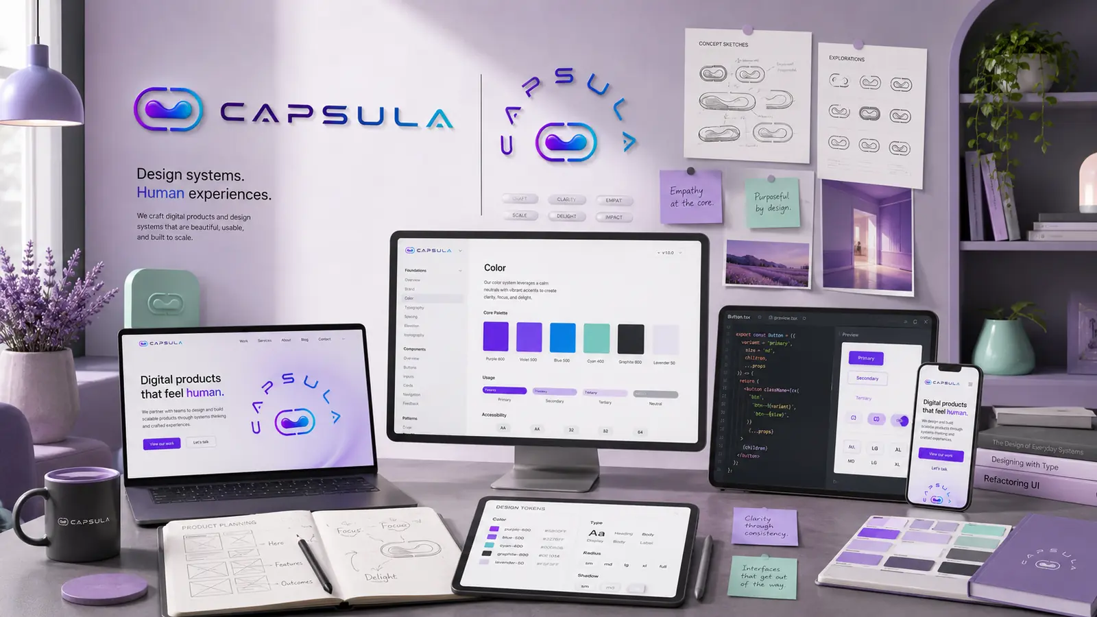 Studio produit Capsula : design system, composants et code alignés