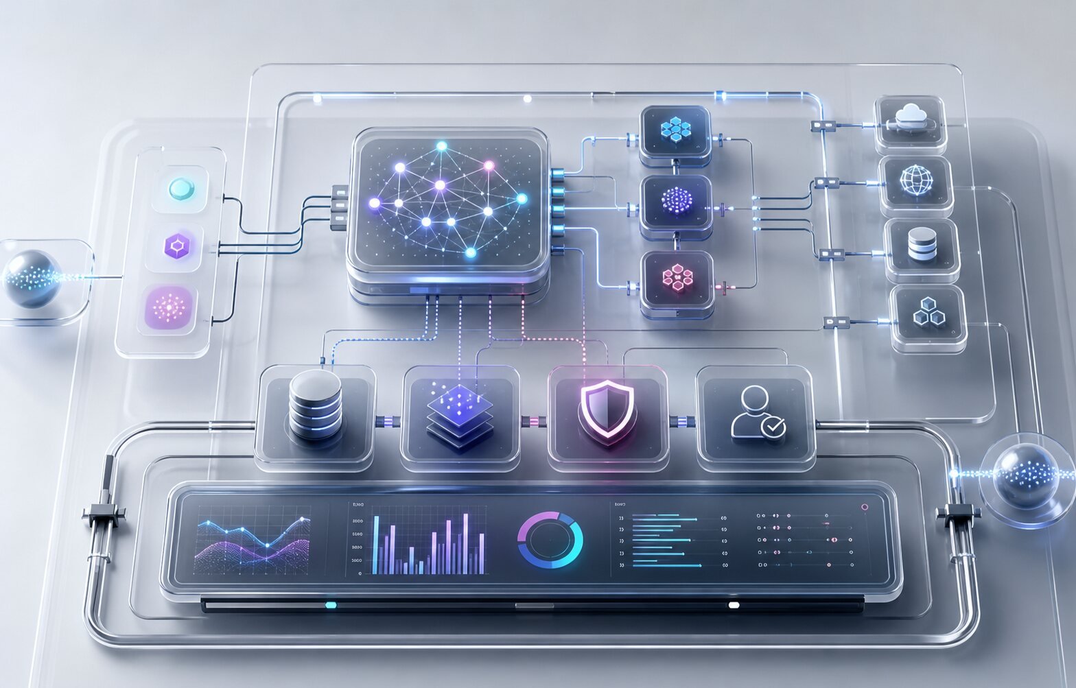 Architecture d'agents IA avec outils, API, mémoire, logs et validation humaine